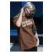 Madmext Brown Printed Oversize T-Shirt Mg1532