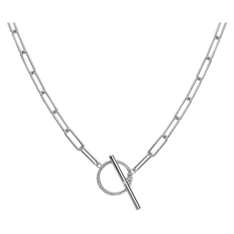 Hot Diamonds Minimalistický stříbrný náhrdelník s diamantem a topazy Linked DN171