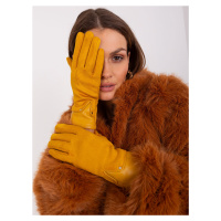 Tmavě žluté elegantní dámské rukavice