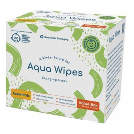 AQUA WIPES 100% rozložitelné ubrousky 99% vody 12 x 56 ks