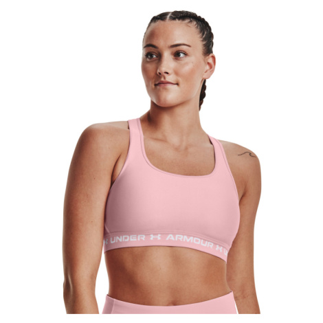 UNDER ARMOUR-UA Crossback Mid Bra-PNK-1361034-647 Růžová