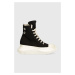 Kecky Rick Owens Woven Shoes Abstract Sneak dámské, černá barva, DS01D1840.CBES1.911