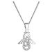 Evolution Group Stříbrný náhrdelník anděl s třpytivými zirkony 12043.1