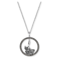 Engelsrufer Krásný stříbrný náhrdelník s markazity ERN-GINKGO-MA (řetízek, přívěsek)