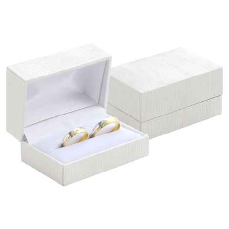 JK Box Koženková bílá krabička na snubní prsteny GZ-7/A1 JKbox