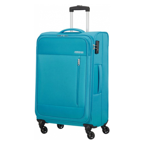 American Tourister Látkový cestovní kufr Heat Wave M 65 l - světle modrá