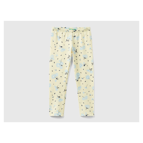 Benetton, Vanilla Leggings With Floral Print United Colors of Benetton