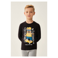 Dagi Boy's Black T-shirt Long Sleeve