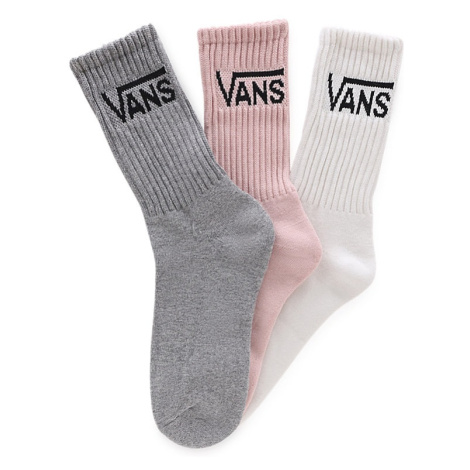 Ponožky Vans CLASSIC CREW WMNS 3 PAIRS ROSE SMOKE
