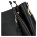 Módní dámská kožená kabelka do ruky Brittany, černá