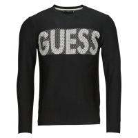 Guess AMYAS LS CN SLOGAN SWEATER Černá