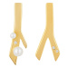 Preciosa Pozlacené asymetrické náušnice Twig s říční perlou a kubickou zirkonií Preciosa 5389Y01