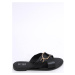 Černé kožené sandály na ploché podrážce BRETT BLACK