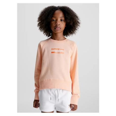 Oranžová holčičí mikina Calvin Klein Jeans