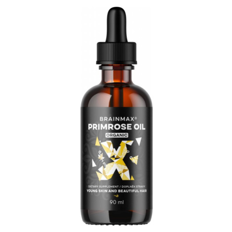 BrainMax Primrose oil BIO, pupálkový olej, pro pleť a hormonální rovnováhu, 90 ml