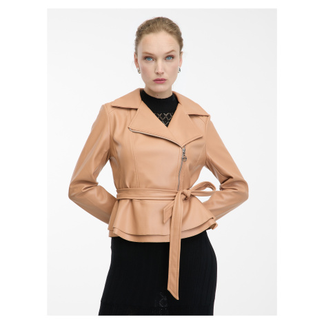 Světle hnědá dámská koženková bunda ORSAY - Dámské