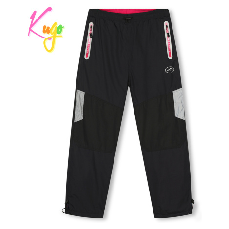 Dívčí šusťákové kalhoty, zateplené - KUGO DK7136, tmavě šedá Barva: Šedá tmavě