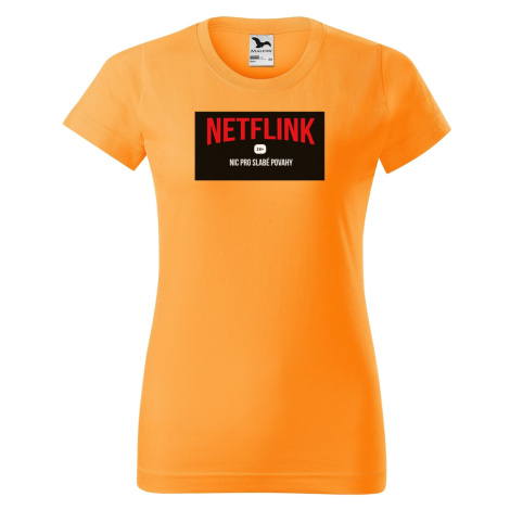DOBRÝ TRIKO Vtipné dámské tričko NETFLINK Barva: Tangerine orange