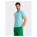 Men's BASIC single color pique knit polo shirt - mint V18 OM-POBS-0100