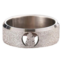 STYLE4 Třpytivý prsten s peříčkem, stříbrná ocel, 50