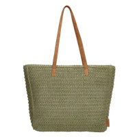PE-Florence Zelená plážová taška s dlouhými rukojeťmi 