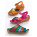Sandály se stylovou aplikací lístků Gemini Pink/Zelená/Modrá/Oranžová
