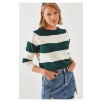 Bianco Lucci Women's Striped Sweater Raglan