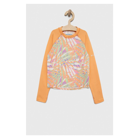 Plavecké tričko s dlouhým rukávem Columbia Sandy Shores Printed LS Sunguard oranžová barva