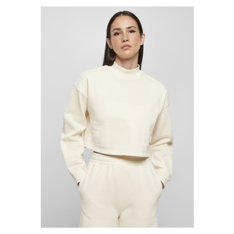 Urban Classics / Ladies Cropped Oversized Sweat High Neck Crew whitesand