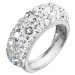 Evolution Group Stříbrný prsten s krystaly Swarovski bílý 35031.1