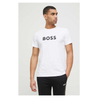 Plážové tričko BOSS bílá barva