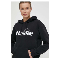 Mikina Ellesse Lyara OH Hoody dámská, černá barva, s kapucí, s potiskem, SGP16455