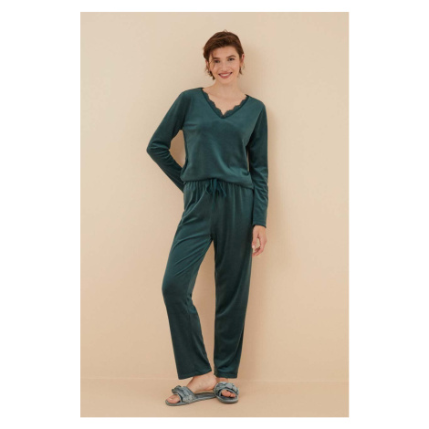Pyžamo women'secret SOFT TOUCH FRANCHISEE zelená barva, 3596066 Women´Secret