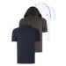 TRIPLE SET T8570 DEWBERRY HOODED MEN'S T-SHIRT-NAVY BLUE-WHITE-KHAKI