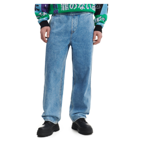 Cropp - Džíny s širokými nohavicemi - Modrá
