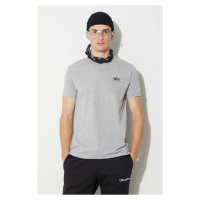 Tričko Alpha Industries Basic T Small Logo šedá barva, s potiskem, 188505.17