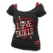 tričko dámské - LOVE SKULLS - SPIRAL - K070F711