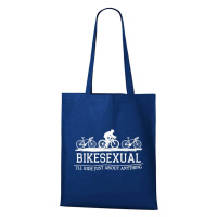DOBRÝ TRIKO Bavlněná taška s potiskem Bikesexual Barva: Královsky modrá