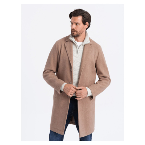 Ombre Men's lightweight single-breasted coat - beige