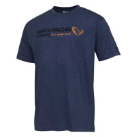 Savage Gear Tričko Signature Logo T-Shirt Blue Melange