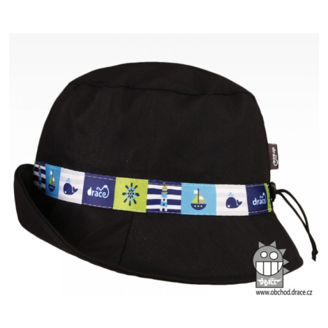 Bavlněný letní klobouk Dráče - Palermo 38, černá, lodě Barva: Černá