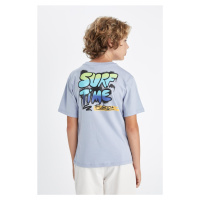 DEFACTO Boy's Crew Neck Back Printed Short Sleeve T-Shirt