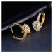 Sisi Jewelry Náušnice Swarovski Elements Elizabeth Gold - srdíčko E1140-ET-402(6) Bílá/čirá
