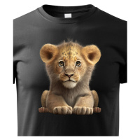 Dětské tričko s roztomilým lvíčetem - krásný barevný motiv s plnými barvami