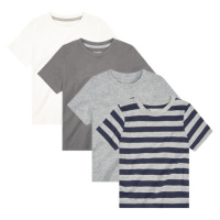 lupilu® Chlapecké triko, 4 kusy (bílá/šedá/modrá)