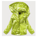 Lesklá dámská bunda v limetkové barvě (2021-02)