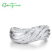 Masivní stříbrný prsten s třpytivými vlnami FanTurra