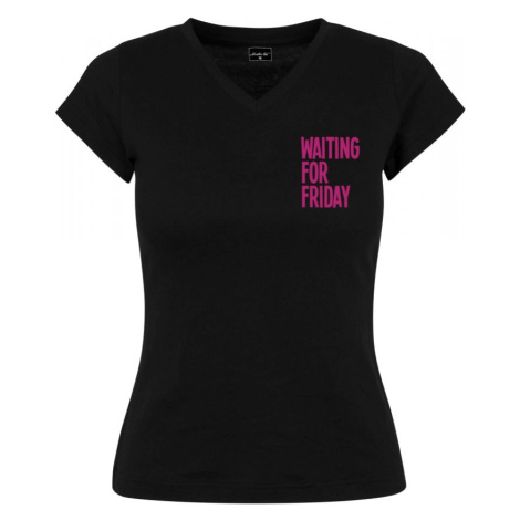 Ladies Waiting For Friday Box Tee - black Mister Tee