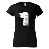 DOBRÝ TRIKO Dámské tričko s potiskem I love my dog Barva: Černá