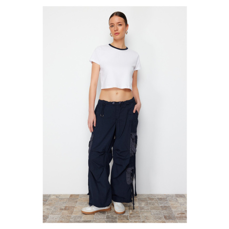 Trendyol Navy Blue Regular Waist Jogger Jeans s cargo kapsou